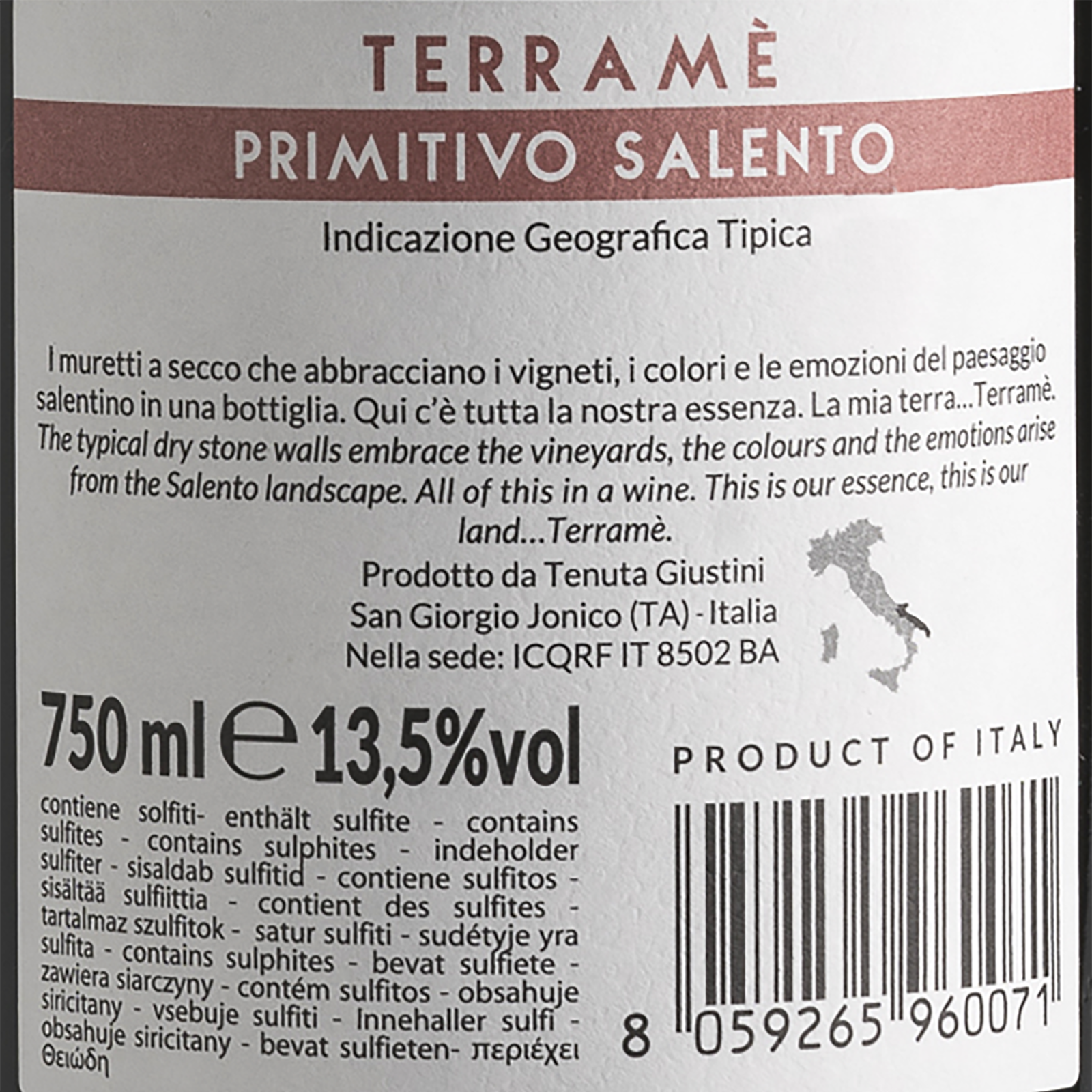 Terrame Primitivo 2016 (0,75L)
