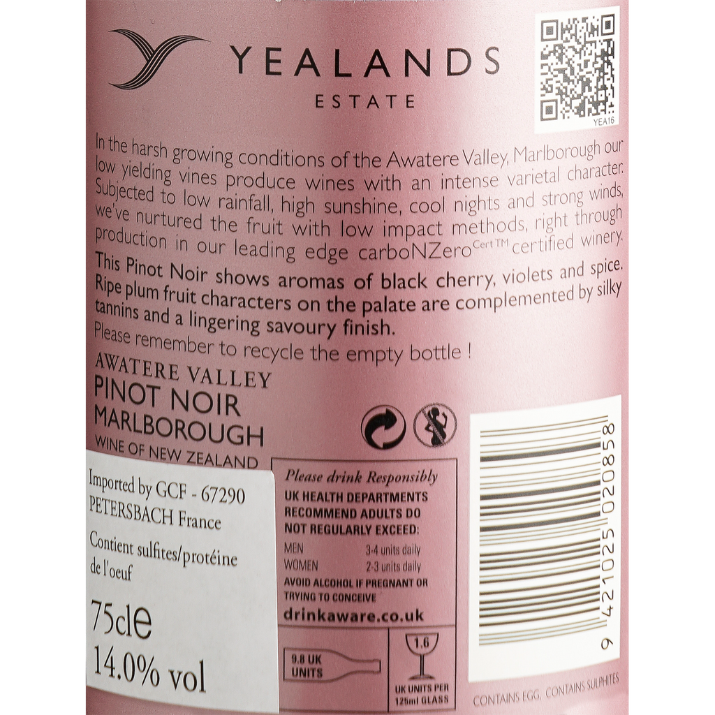 Yealands Estate Single Vineyard Pinot Noir 2014 (0,75L)